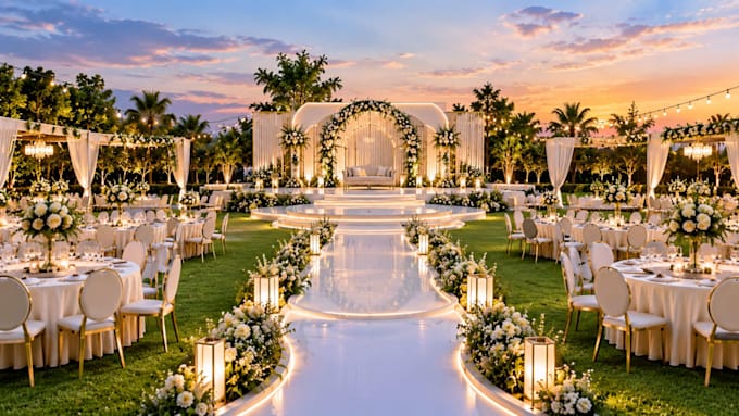 design 3d wedding outdoor event design