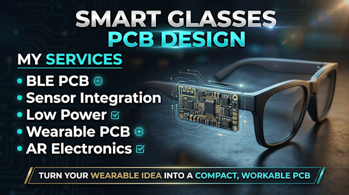 smart glasses pcb design for ar wearables, sensor, ble and low power