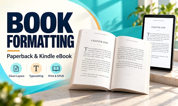 format your print book, paperback, hardcover and professional book layout KDP