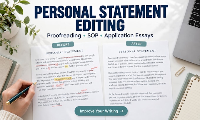 do professional proofreading edit your personal statement, statement of purpose