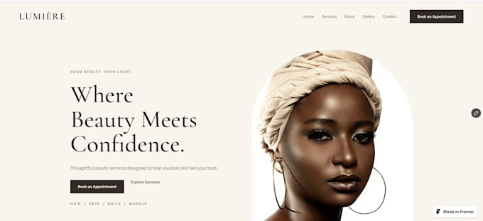 design a modern responsive website in framer