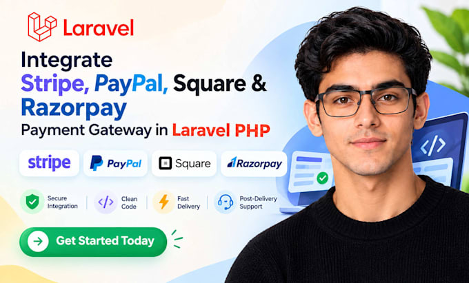 integrate stripe, paypal, square, and razorpay payment gateway in laravel PHP