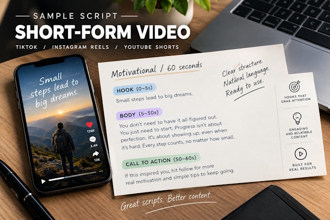 write engaging tik tok reels and youtube shorts scripts