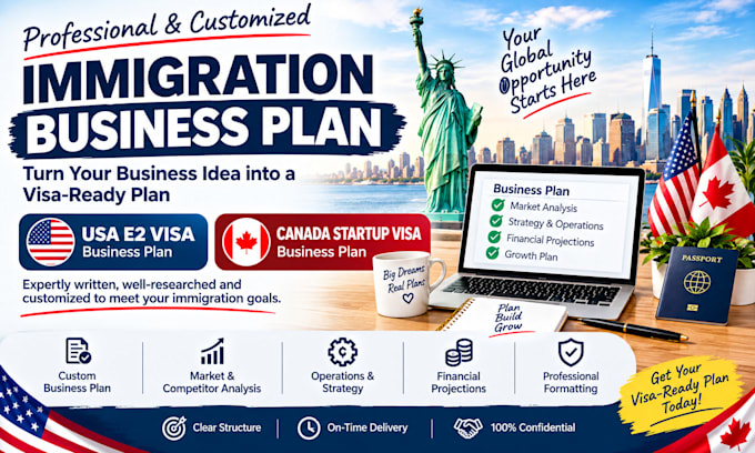 write USA e2 visa immigration business plan and canada startup visa plan