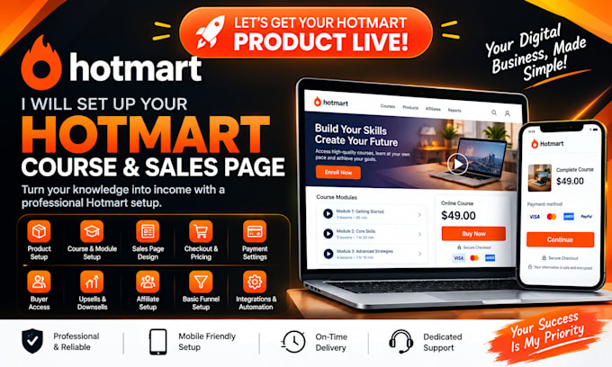 set up your hotmart course sales page