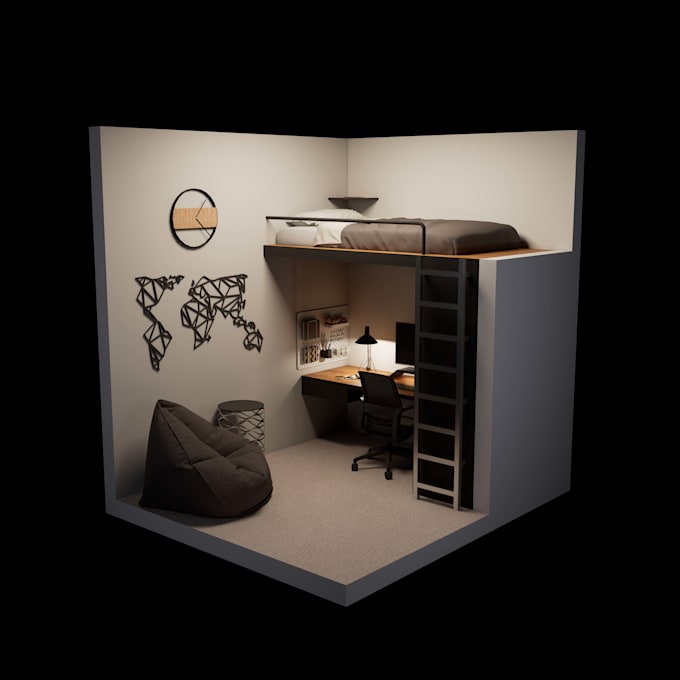 create realistic 3d interior and exterior render