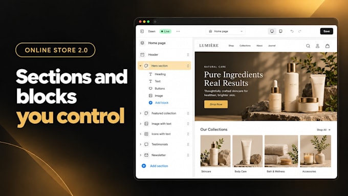 convert figma to shopify or HTML to shopify with editable sections
