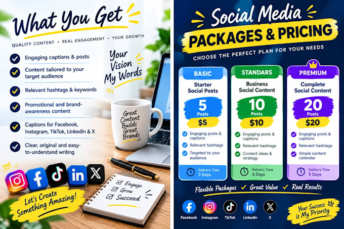 write engaging social media posts and captions for your business