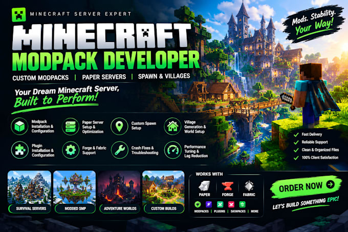 fix setup minecraft modpack servers paper spawn villages modpack developer
