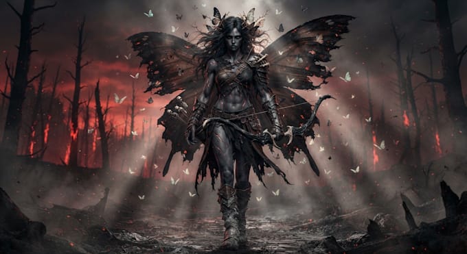 create a fantasy horror full body character art design