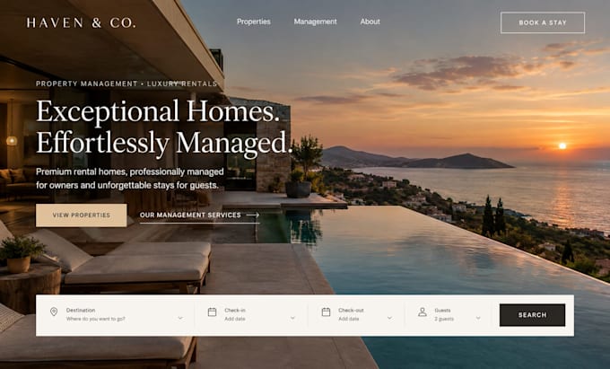 design squarespace property management rental website property listing website