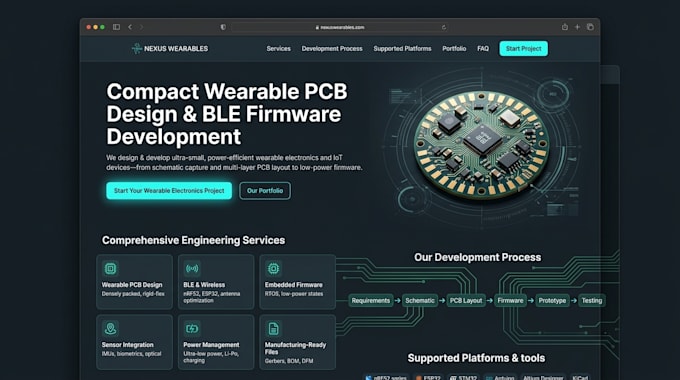 electronics pcb with ble connectivity firmware