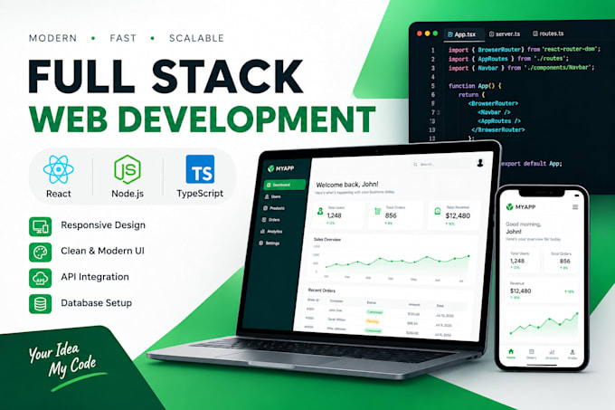 do the custom website development as the full stack dev
