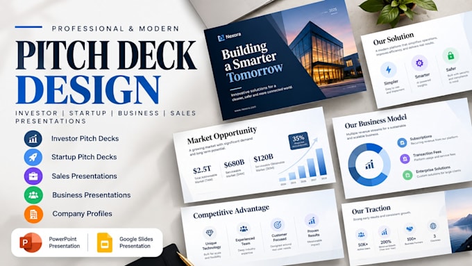 redesign investor pitch deck powerpoint presentation startup pitch deck design