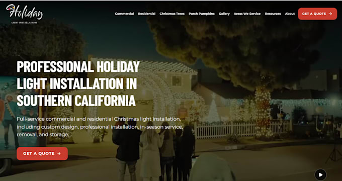 build wix christmas light installation website wix christmas event decor website