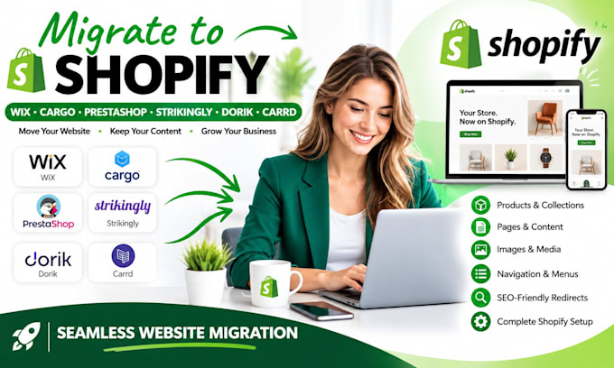 migrate wix cargo prestashop strikingly dorik carrd website to shopify migration