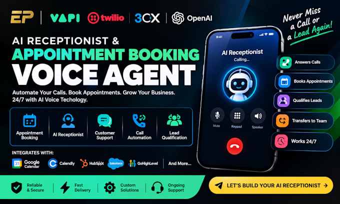 build ai receptionist and appointment booking voice agents