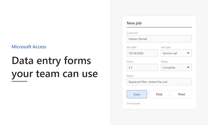 fix or build your microsoft access database, forms and reports