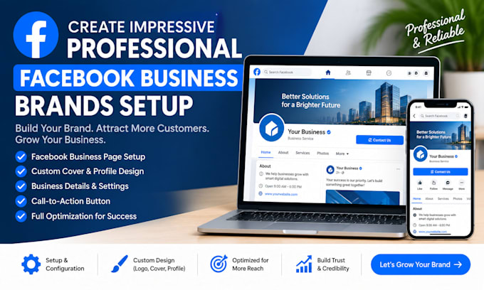 create impressive professional facebook business brands setup