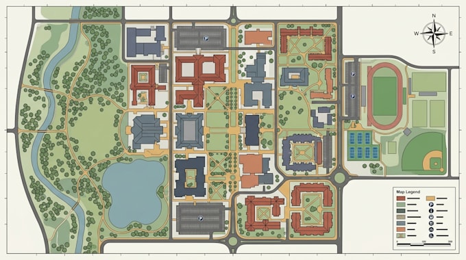 design campus maps, school maps university maps and wayfinding guides