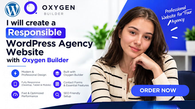 build a responsive wordpress agency website, portfolio, with oxygen builder
