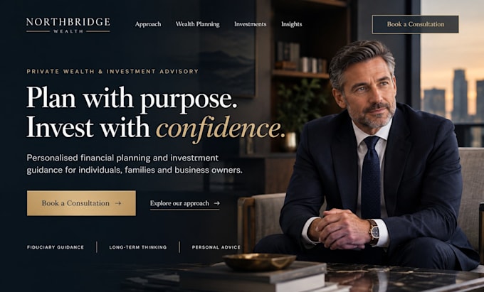 design squarespace financial planner website advisor investment website