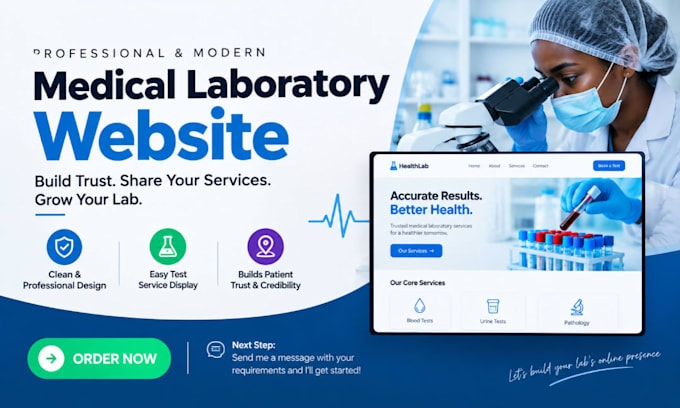 design a professional medical laboratory website in wordpress