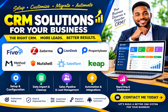 setup five9 zadarma liondesk propertybase method CRM nutshell salesflare keap