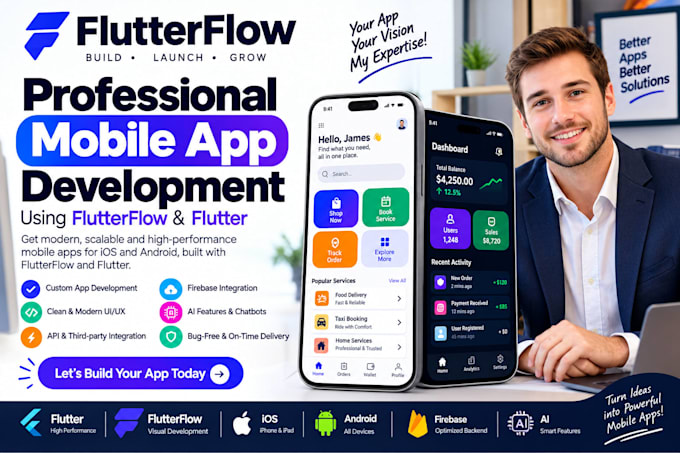 build mobile app development ai mobile app creation ios android flutter chatbot