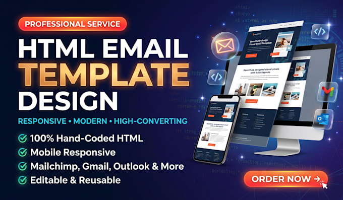 design responsive HTML email template newsletter email header and email header