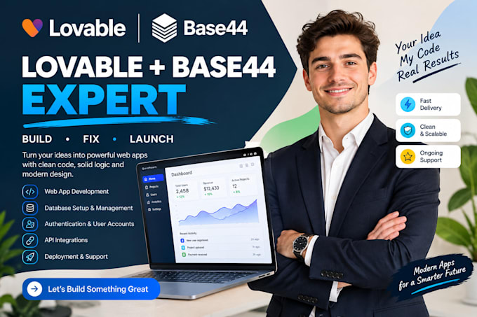 build fix improve lovable or base44 web app with supabase, lovable base44 expert