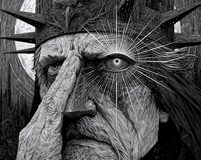 create a true woodcut or linocut illustration