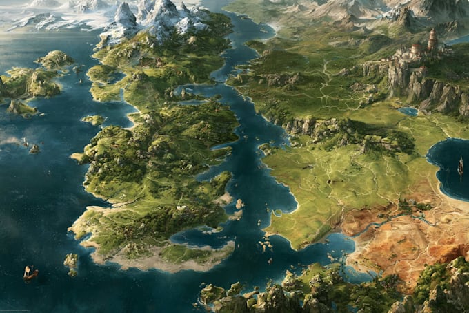 illustrate medieval fantasy map