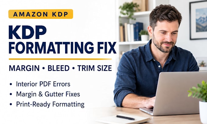 fix KDP margin, bleed, trim size and interior file errors