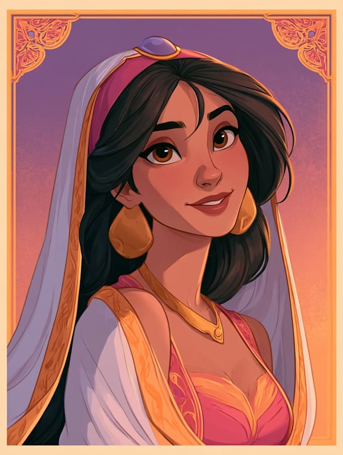 create a disney cartoon illustration