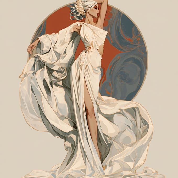 do illustrations in art nouveau style