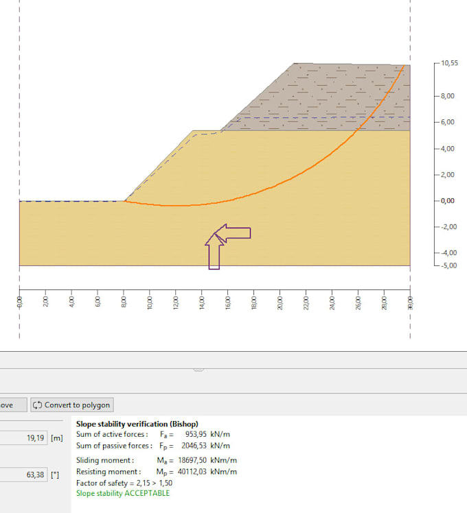 perform geotechnical analysis, slope stability  using geo5