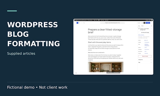 upload and format your supplied wordpress blog posts