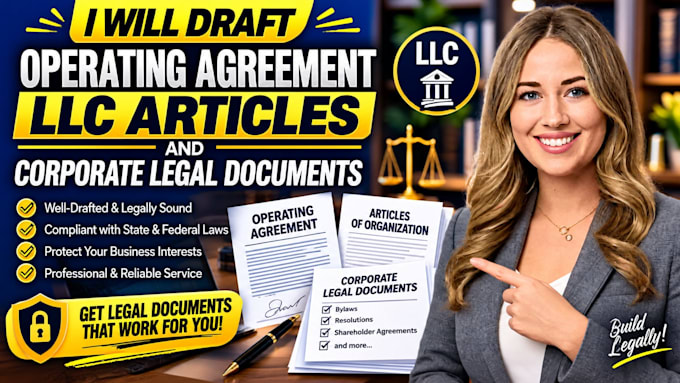 draft operating agreement llc articles and corporate legal documents