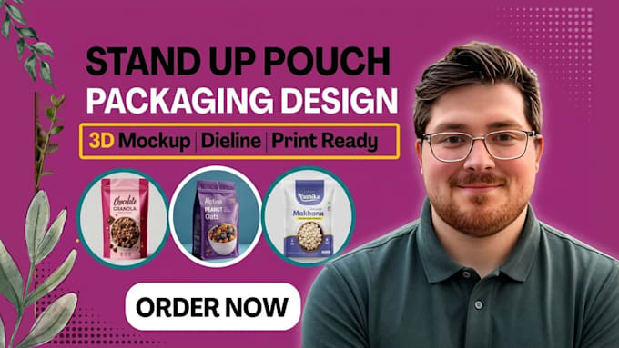 design custom stand up pouch packaging and flexible bag label
