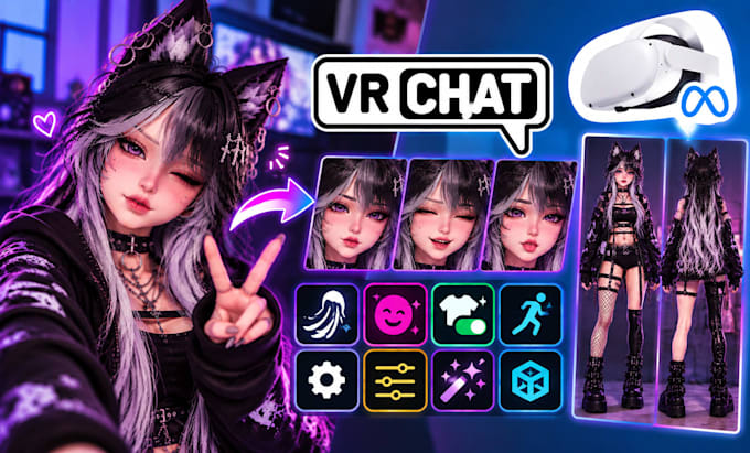 set up your vrchat avatar with physbones expressions toggles and animations fx