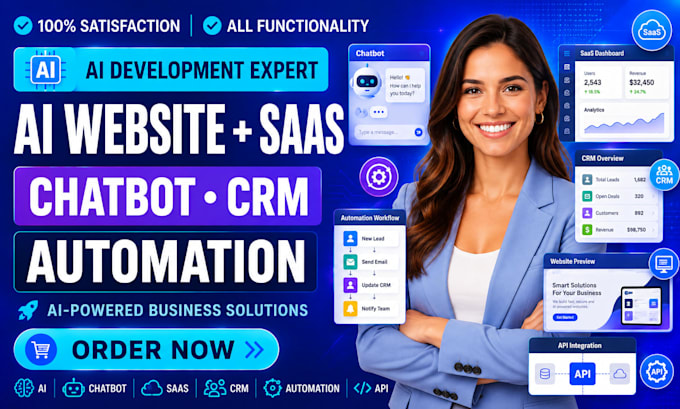 build ai agency website saas crm chatbot automation solutions