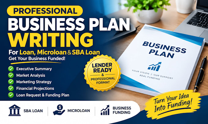 write converting business plan for loan and micro loan approval, sba loan