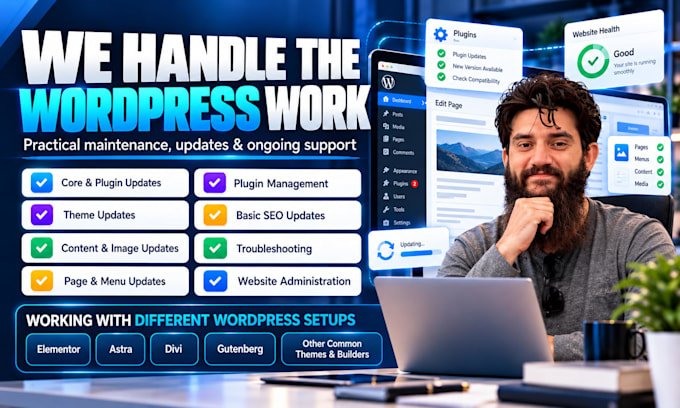 provide monthly wordpress maintenance and support