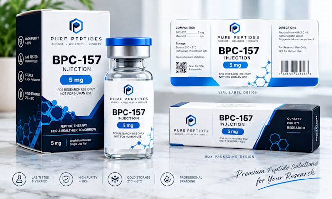 design peptide vial labels and packaging that look professional