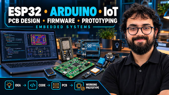 do arduino, esp32, stm32, raspberry pi, iot pcb programming hardware, firmware