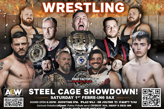 design a custom pro wrestling poster or match card