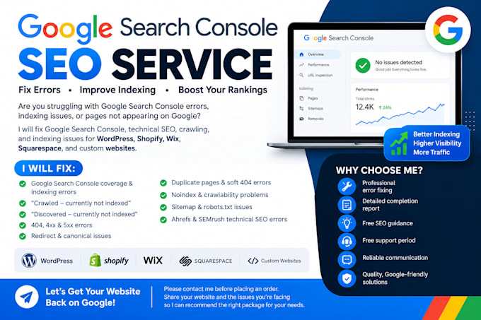 fix google search console indexing errors
