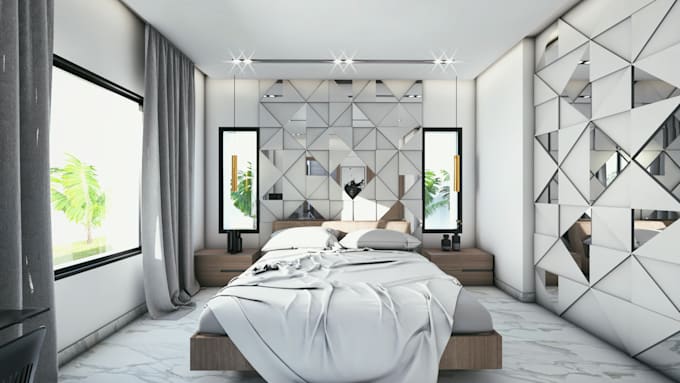 design your bedroom interior with realistic 3d renders