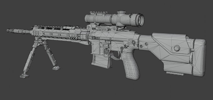 Eine spielbereite 3d-waffenmodellierung für fps-spiele in unity und ...